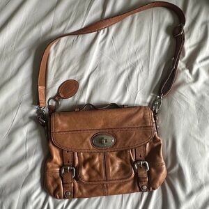 Fossil Brown Leather Crossbody Bag
